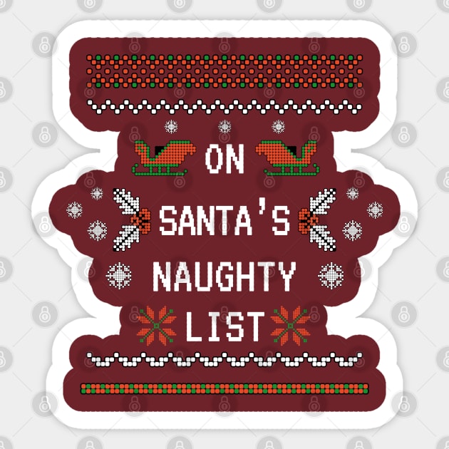 On Santa's Naughty List Sticker by Demian Stipatio